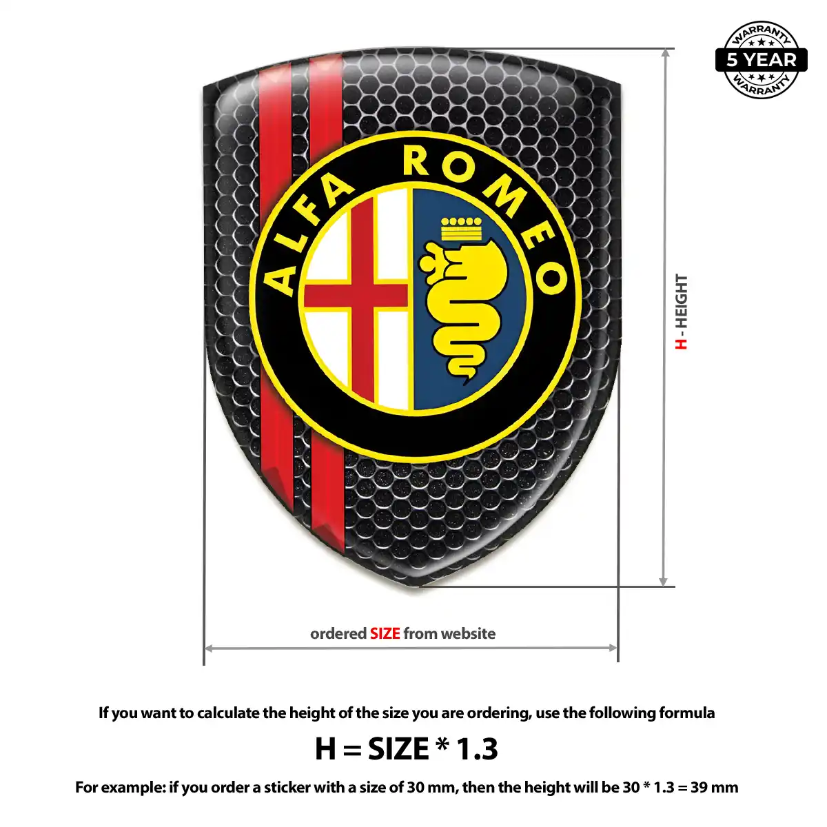 Alfa Romeo Domed Decal Deluxe Edition