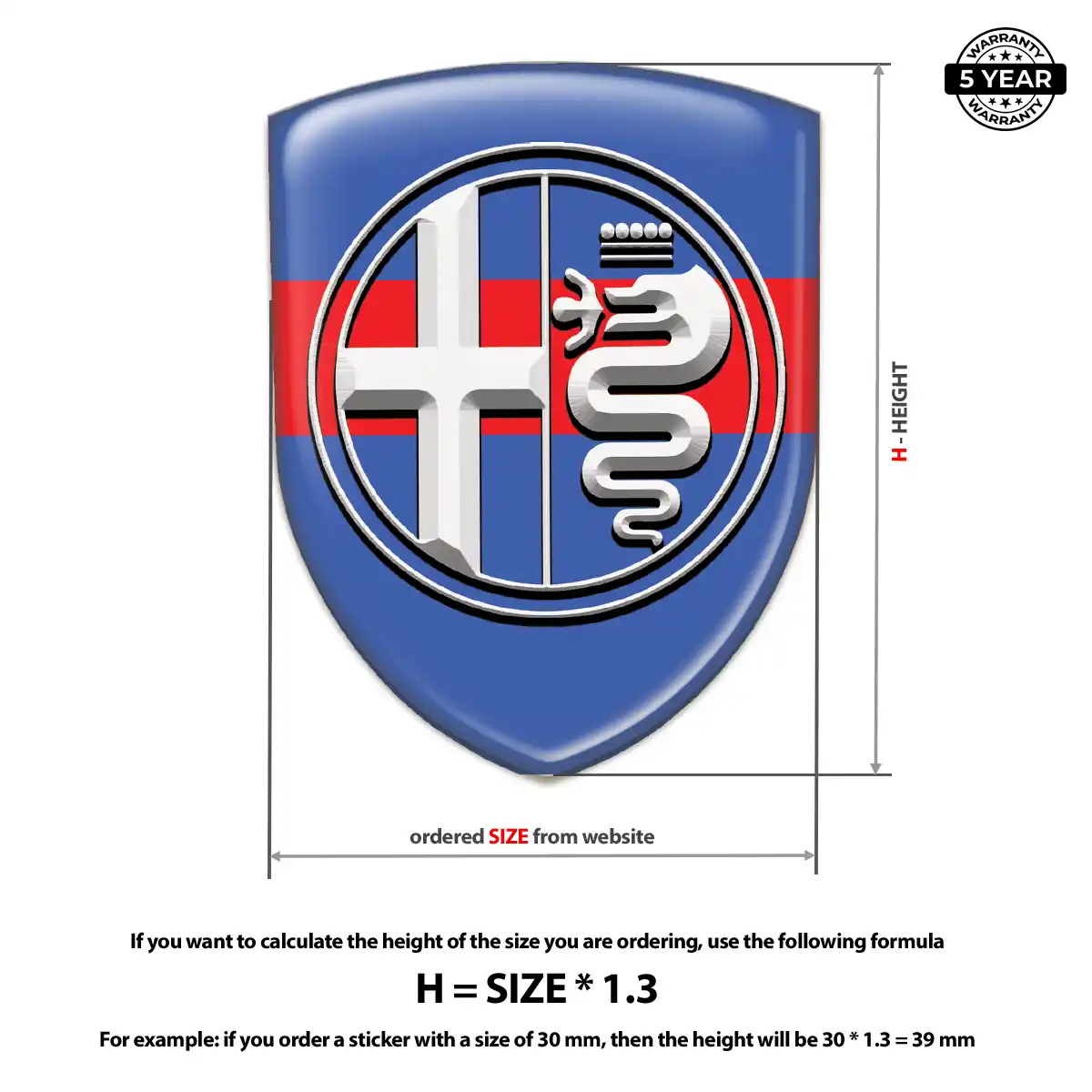 Alfa Romeo Domed Decal Prime Quality