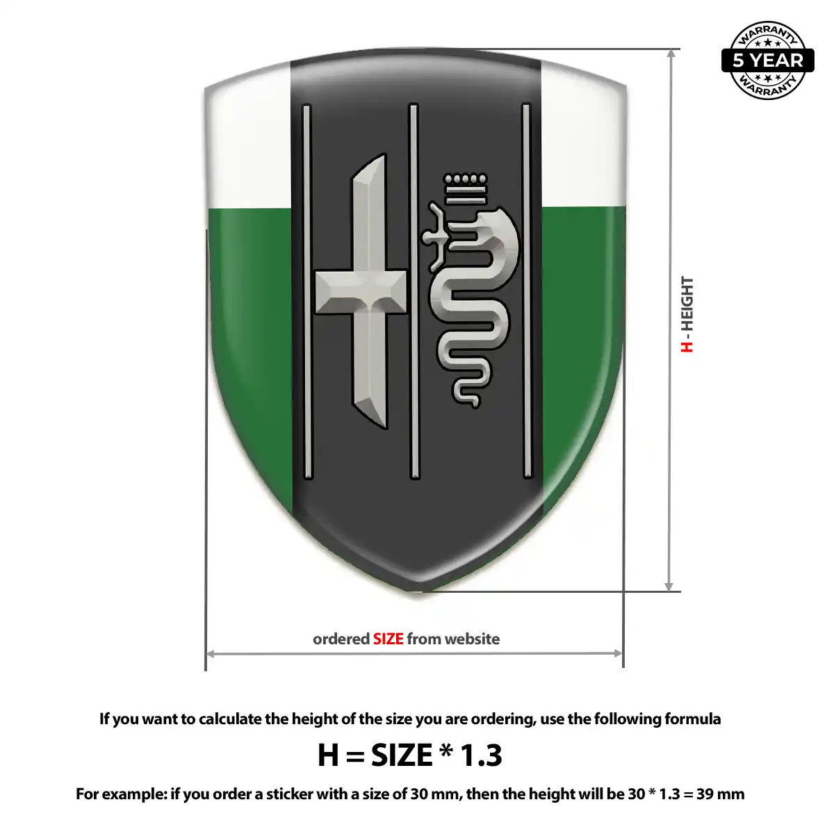 Alfa Romeo Domed Decal Refined Design