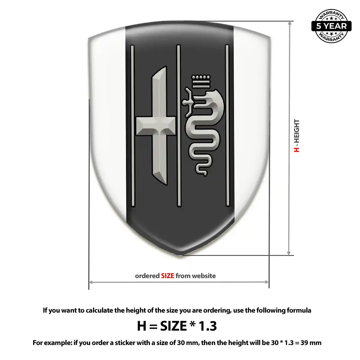 Alfa Romeo Domed Decal Signature Grade