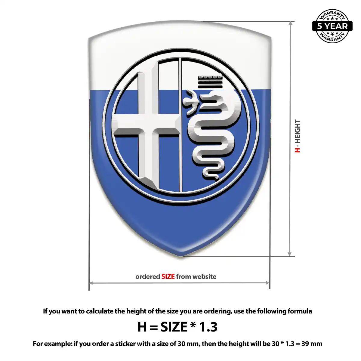 Alfa Romeo Domed Decal Sleek Style