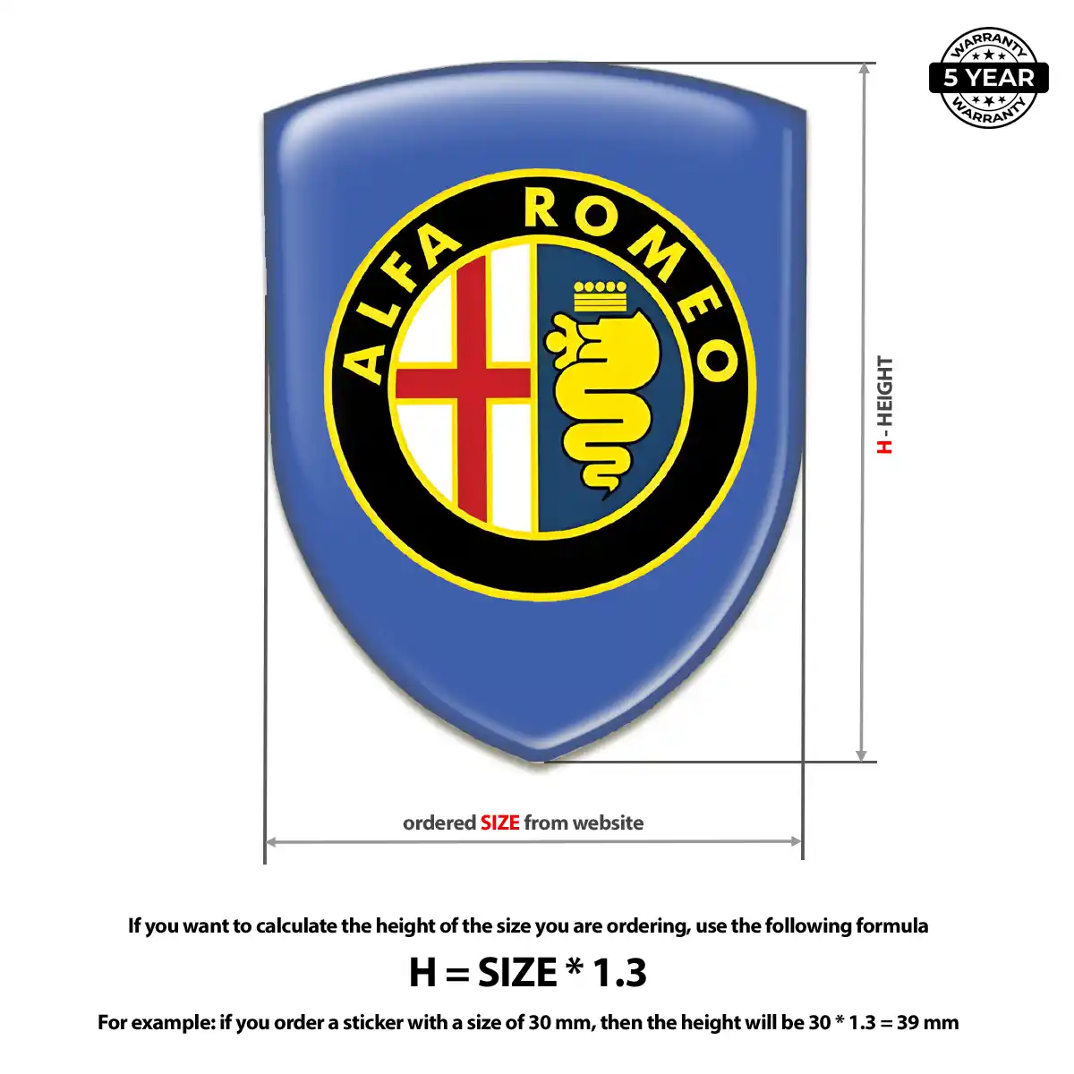 Alfa Romeo Domed Logo Decal Deluxe Edition