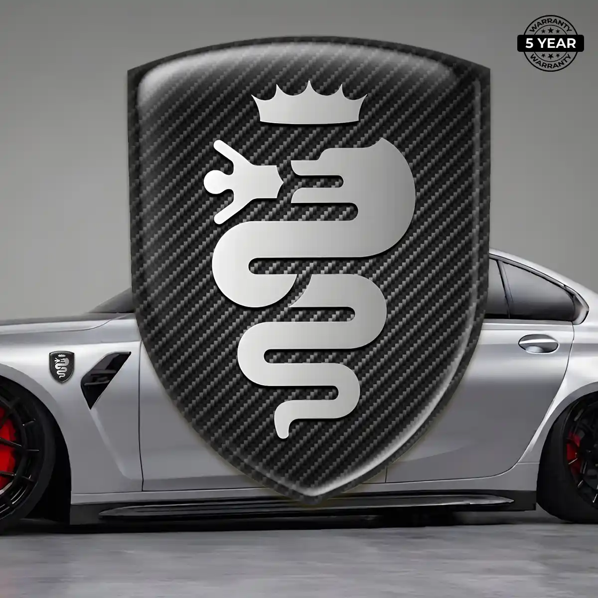 Alfa Romeo Domed Logo Decal Elite Finish