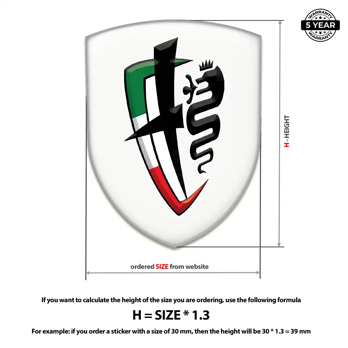 Alfa Romeo Domed Logo Decal Exclusive Series