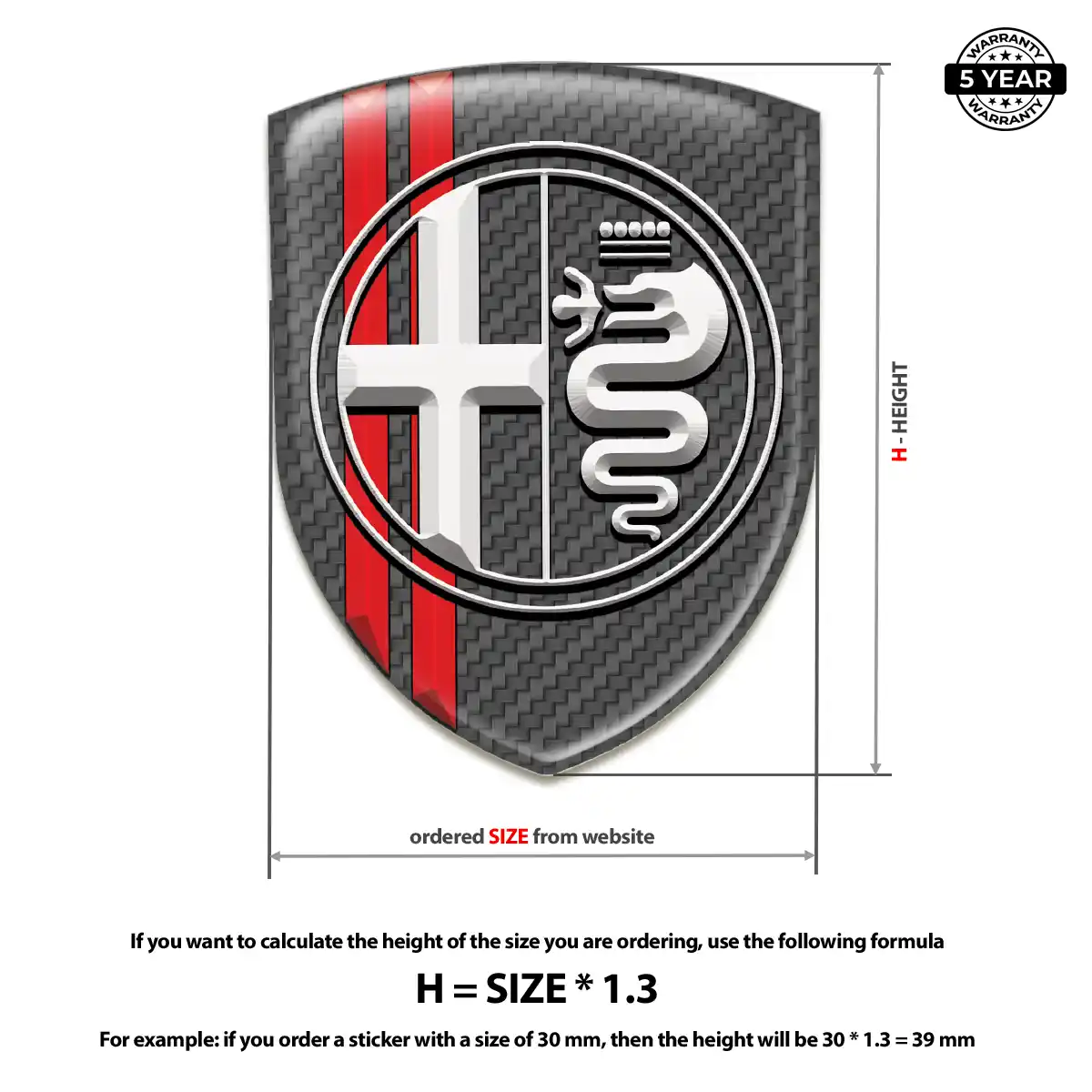 Alfa Romeo Domed Logo Decal Prestige Line