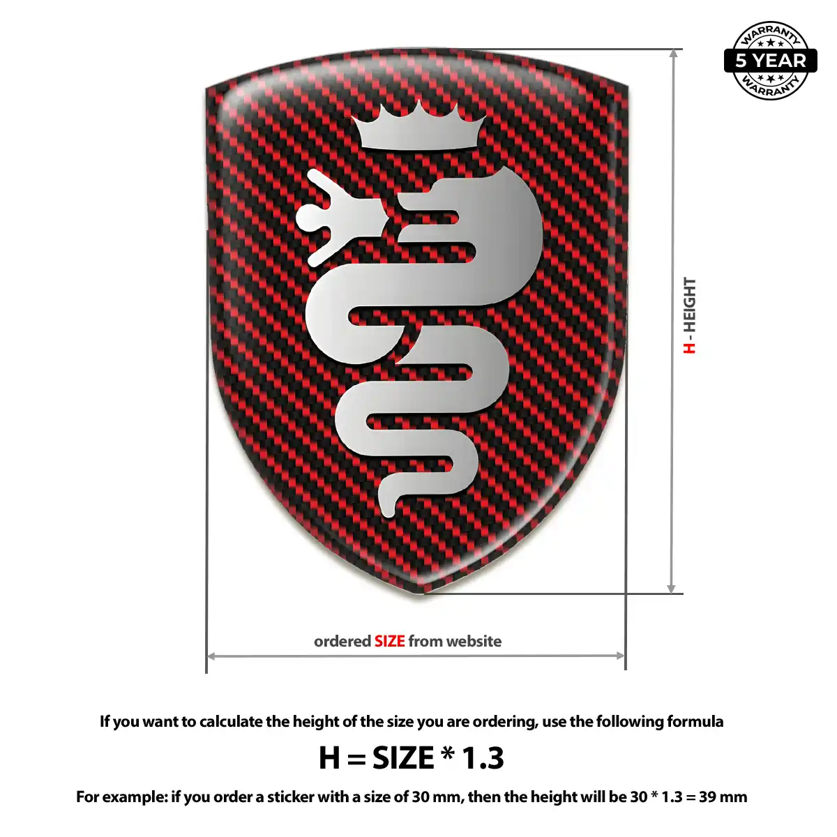 Alfa Romeo Domed Logo Decal Prime Quality