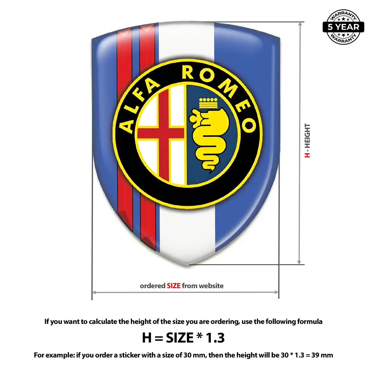 Alfa Romeo Domed Logo Decal Refined Design