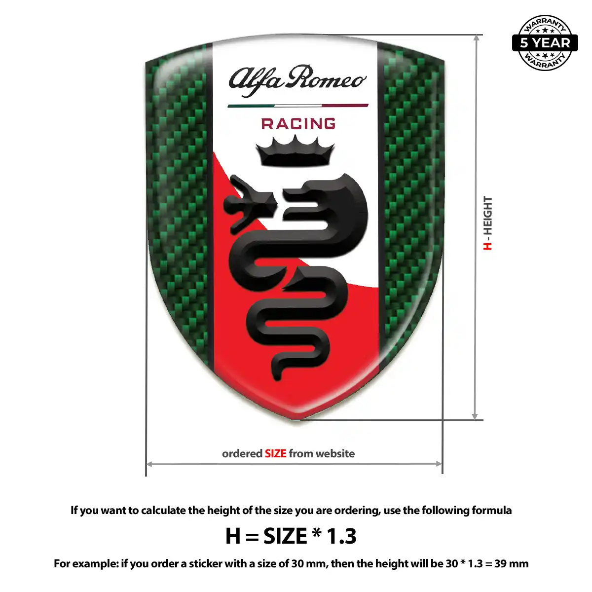 Alfa Romeo Domed Logo Decal Sleek Style