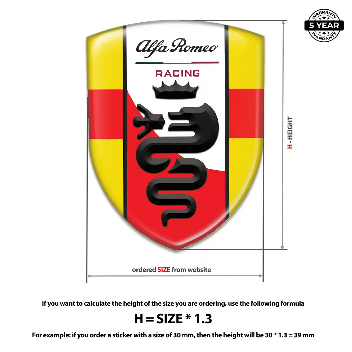 Alfa Romeo Domed Logo Decal Superior Craft