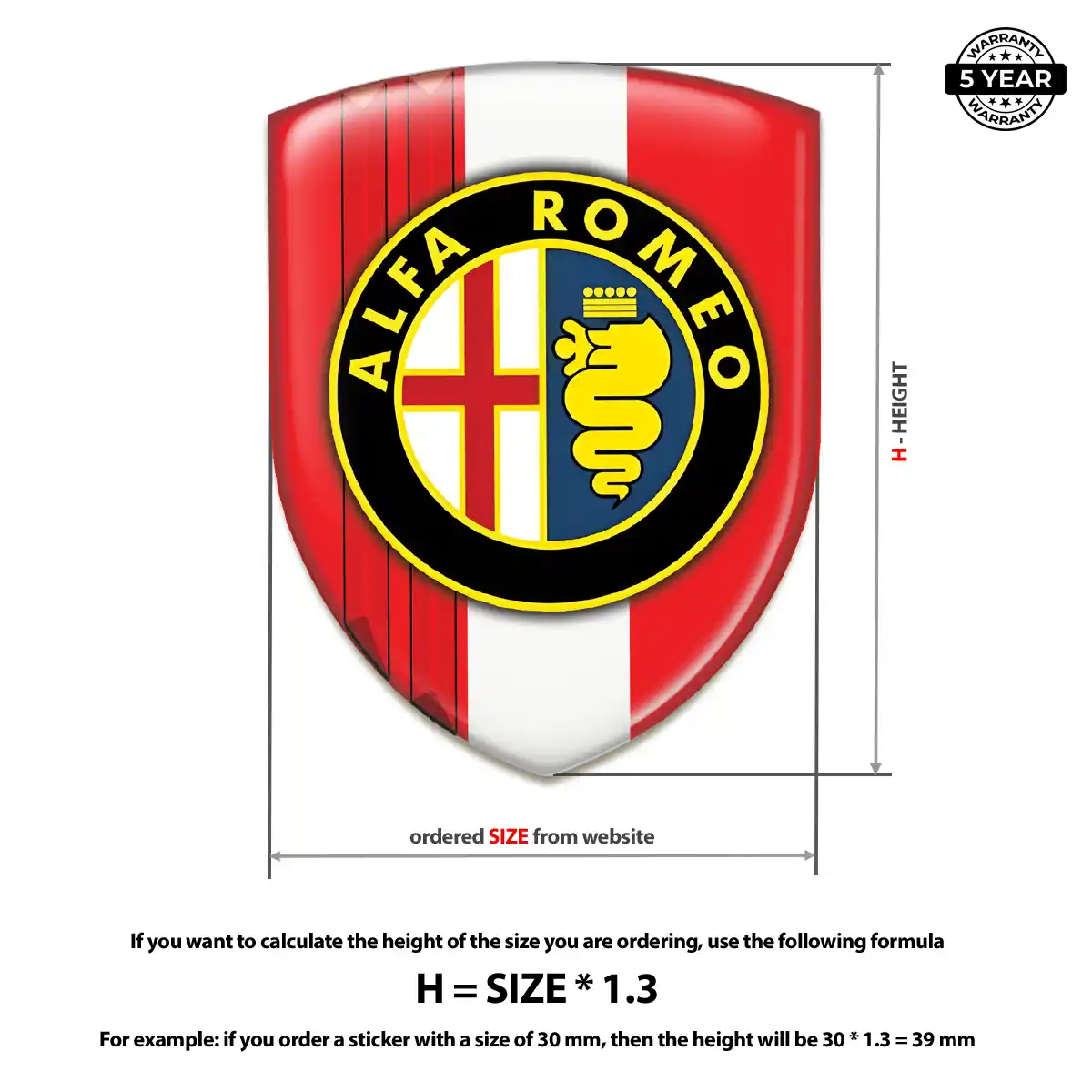 Alfa Romeo Domed Logo Sticker Deluxe Edition