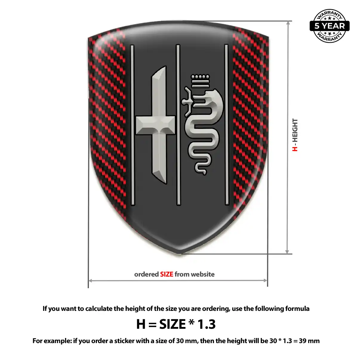 Alfa Romeo Domed Logo Sticker Elite Finish