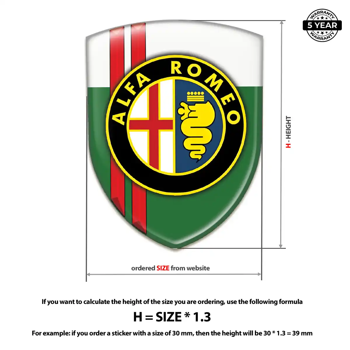 Alfa Romeo Domed Logo Sticker Prestige Line