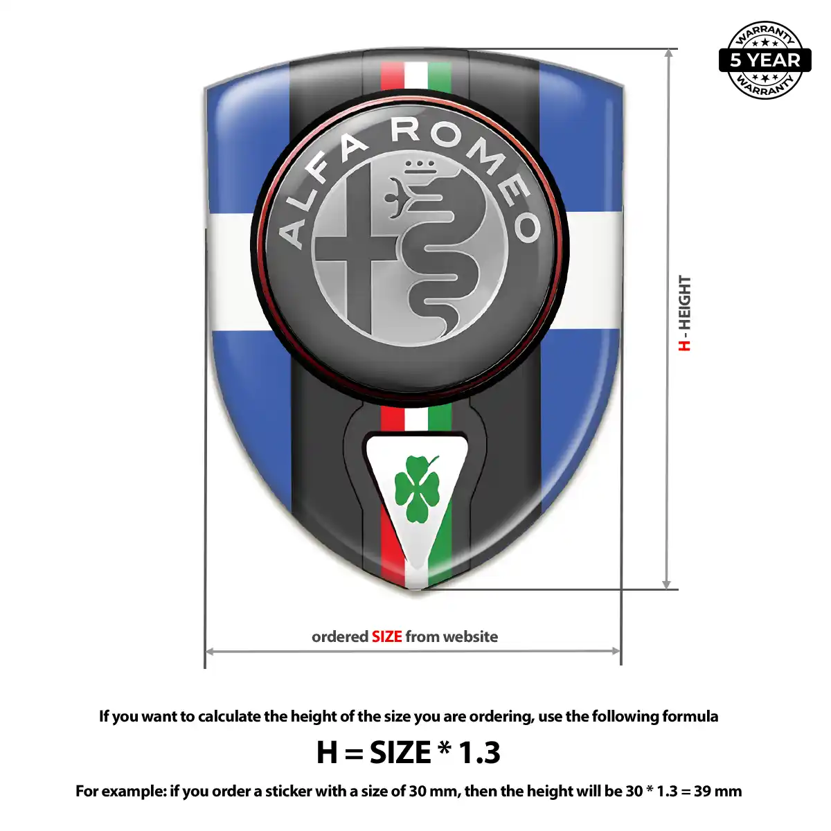 Alfa Romeo Domed Logo Sticker Prime Quality