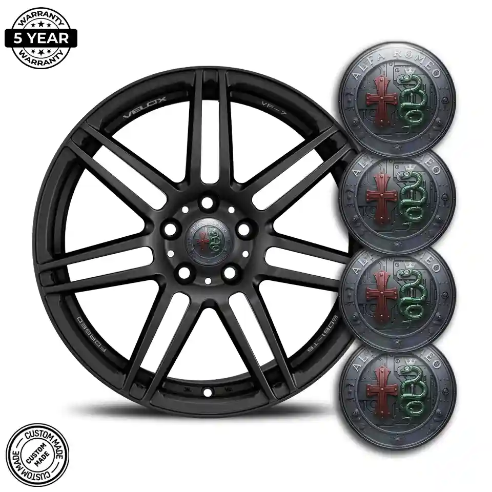 Alfa Romeo Emblem Center Hub Cap Self-Adhesive Sleek Style
