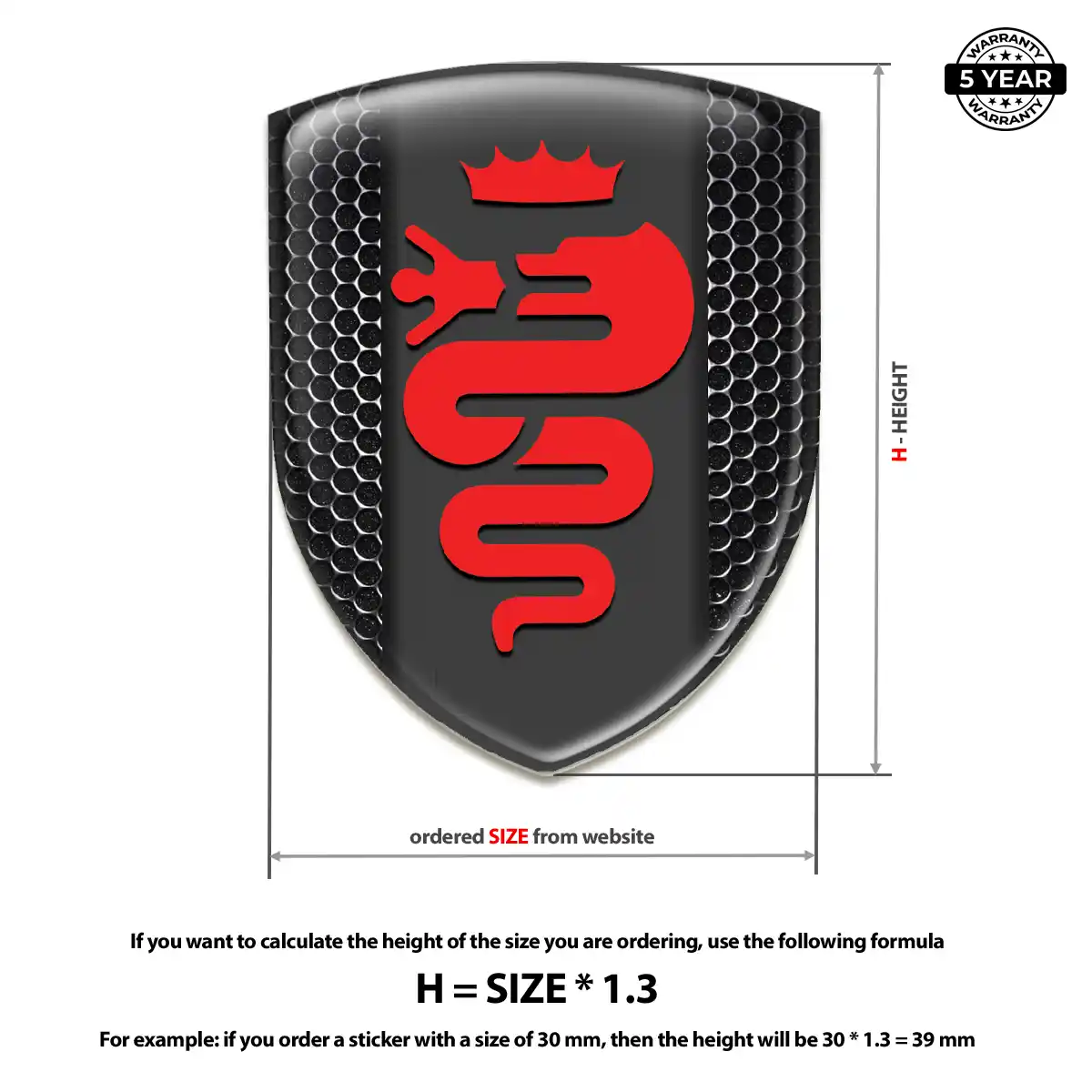 Alfa Romeo Emblem Crest Elite Finish