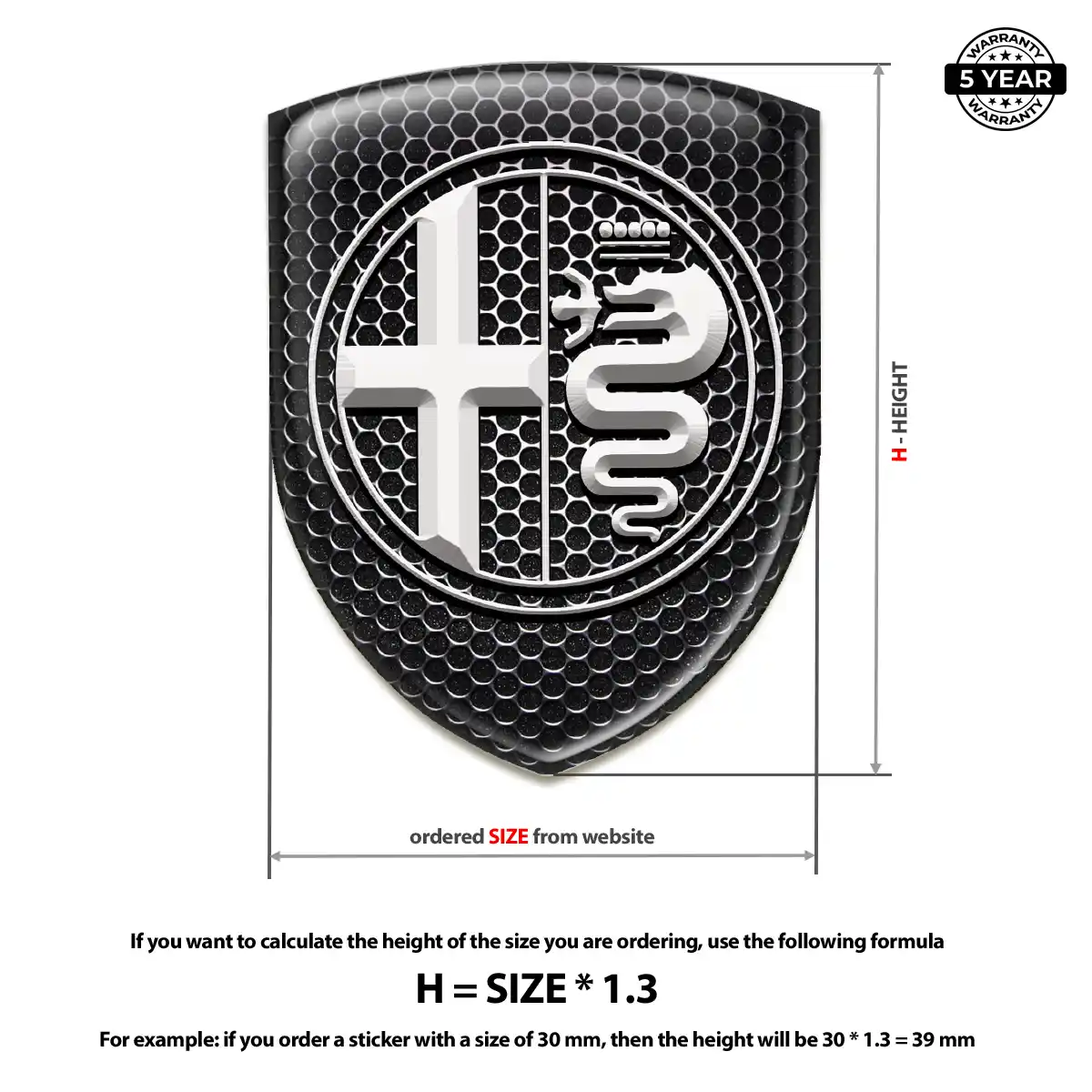 Alfa Romeo Emblem Domed Badge Deluxe Edition