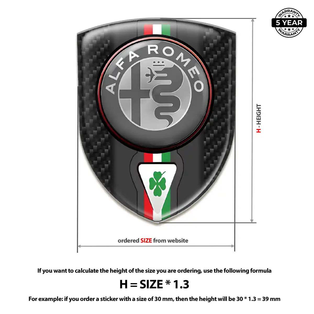 Alfa Romeo Emblem Domed Badge Prestige Line