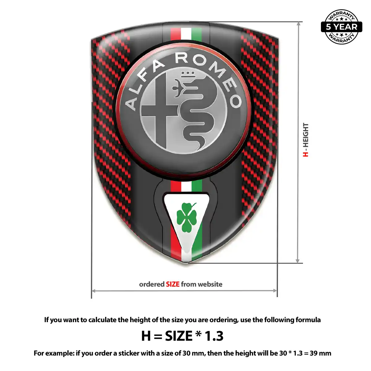 Alfa Romeo Emblem Domed Badge Signature Grade