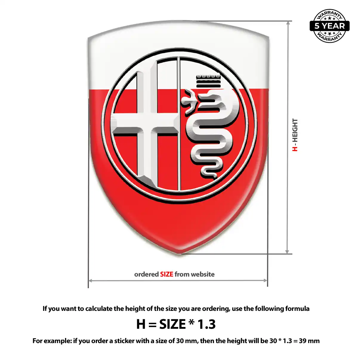 Alfa Romeo Emblem Domed Badge Sleek Style