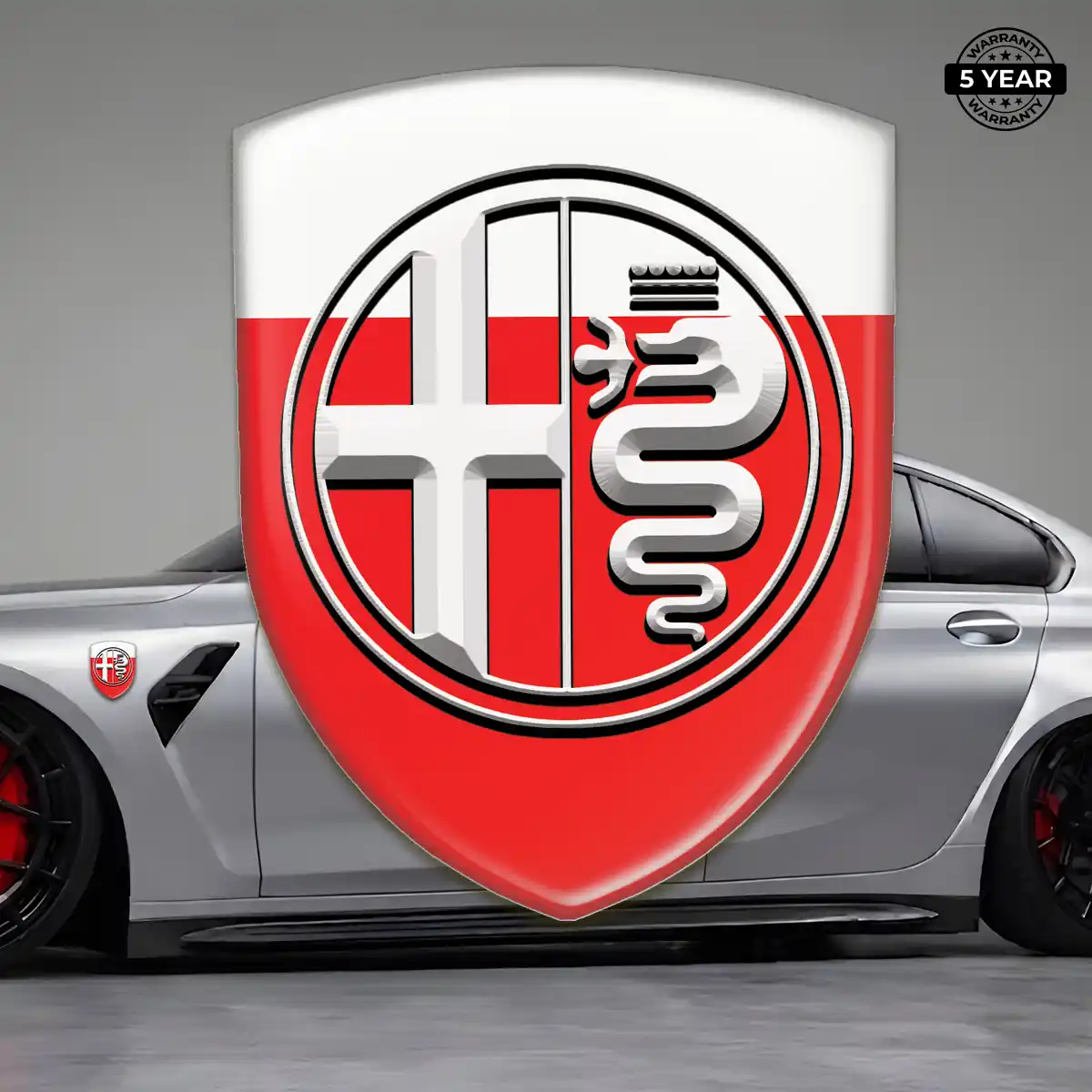 Alfa Romeo Emblem Domed Badge Sleek Style