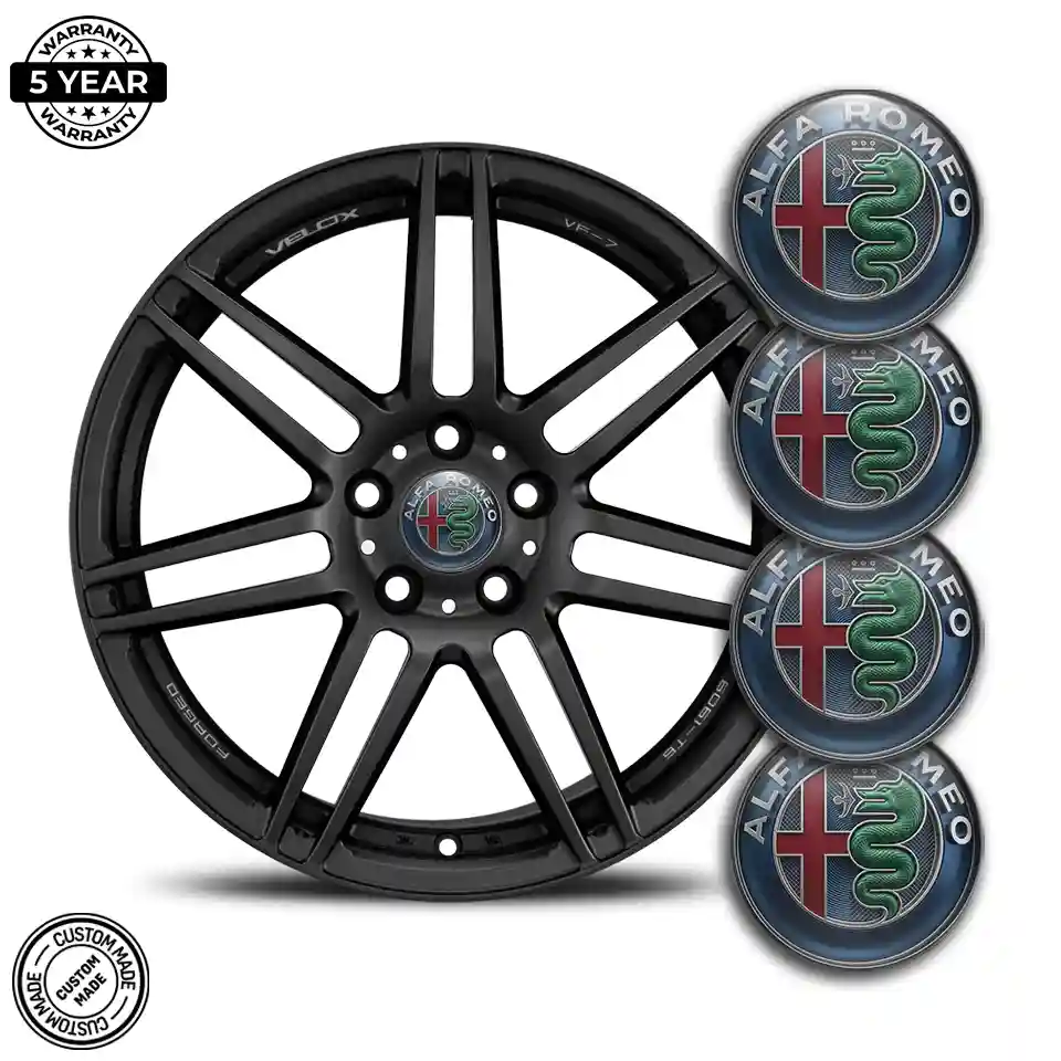 Alfa Romeo Emblem Wheel Center Caps Self-Adhesive Sleek Style