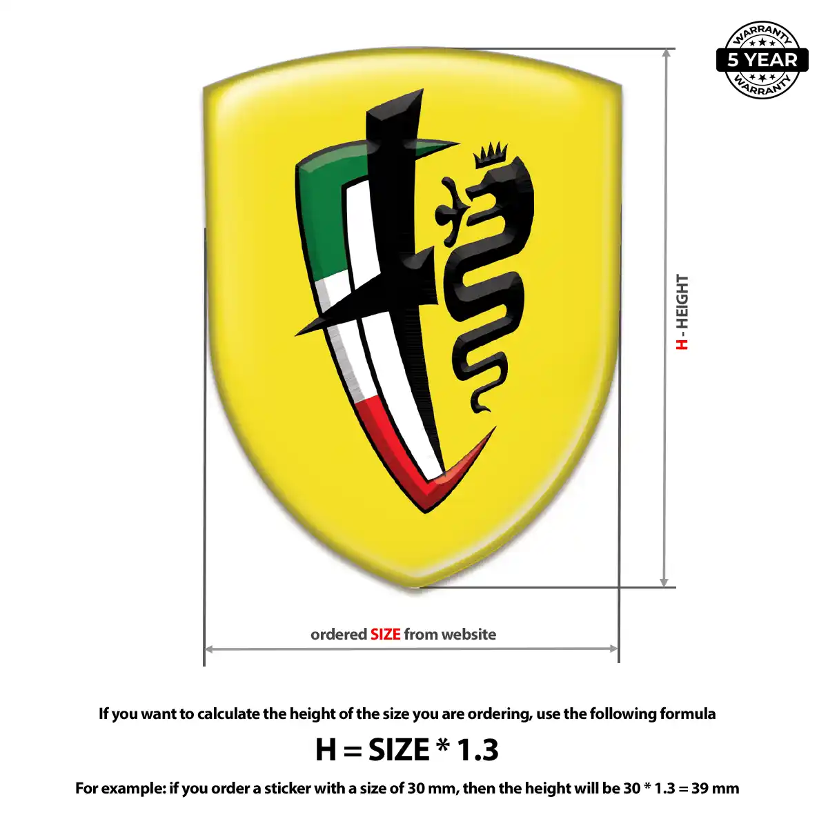 Alfa Romeo Epoxy Domed Sticker Deluxe Edition
