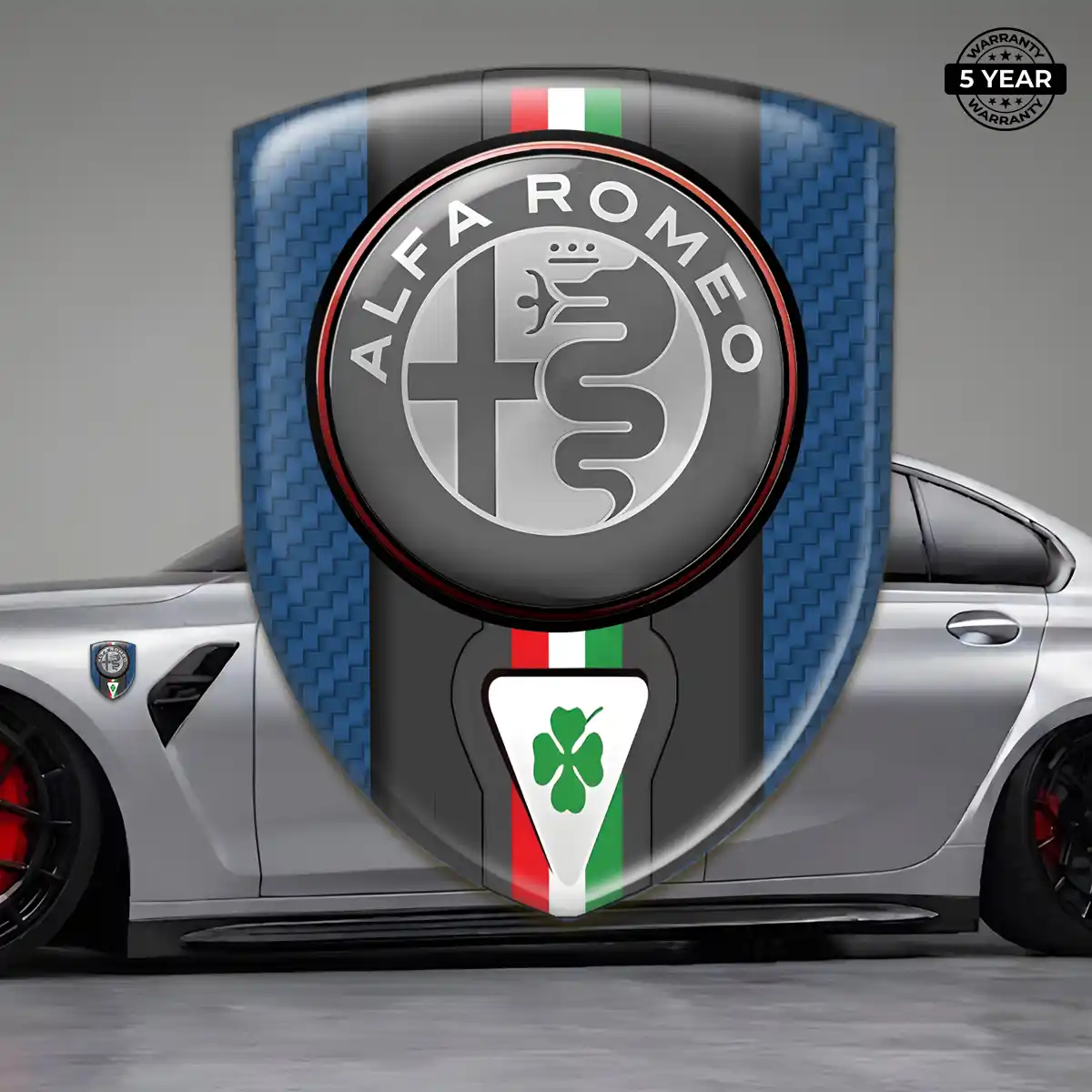 Alfa Romeo Epoxy Domed Sticker Elite Finish