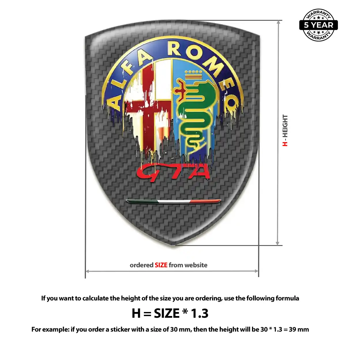 Alfa Romeo Epoxy Domed Sticker Exclusive Series
