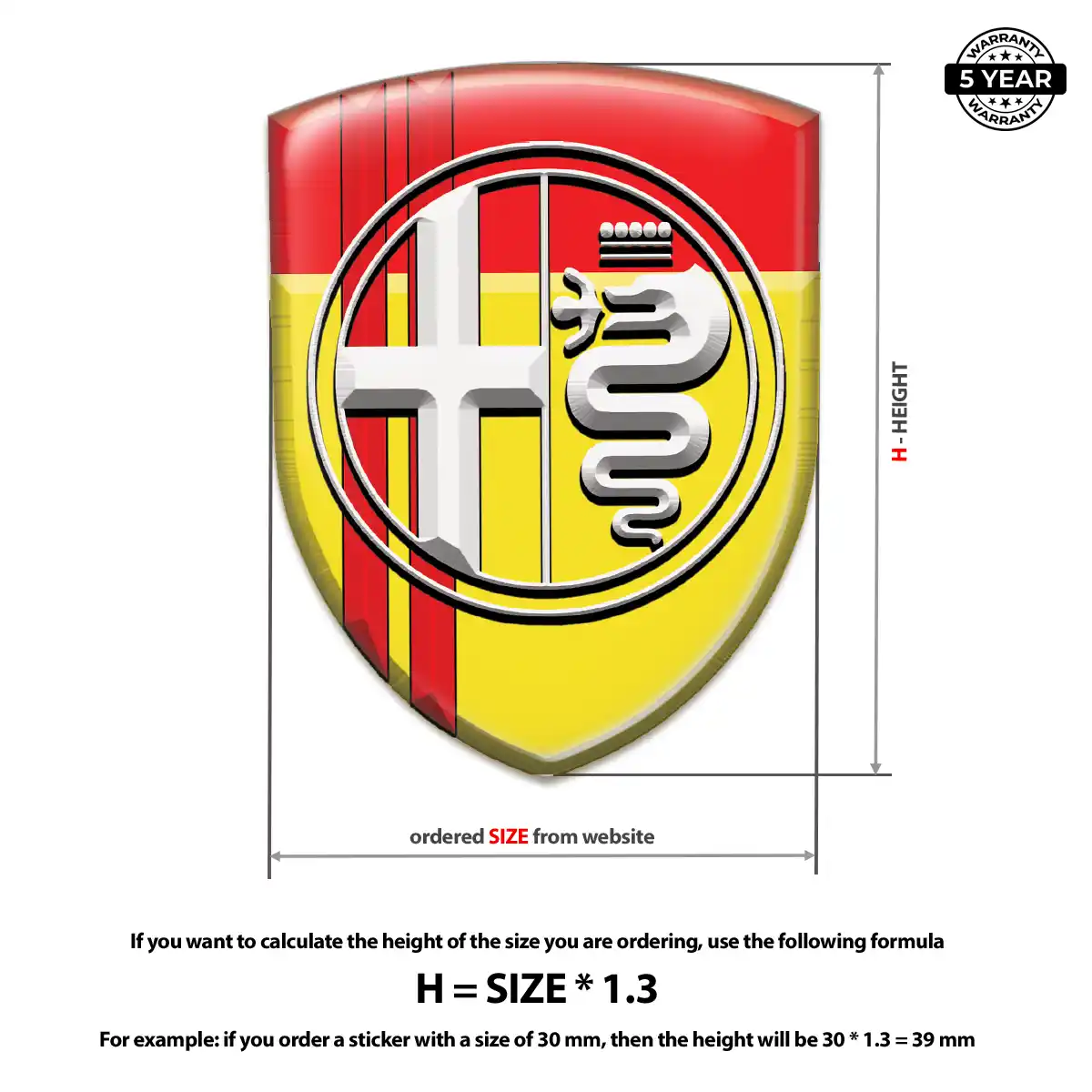 Alfa Romeo Epoxy Domed Sticker Prestige Line