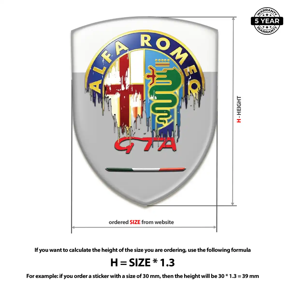Alfa Romeo Epoxy Domed Sticker Prime Quality