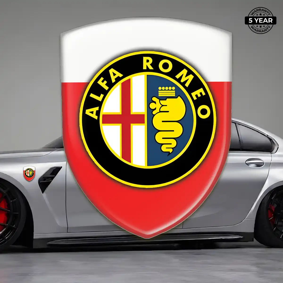 Alfa Romeo Epoxy Domed Sticker Refined Design