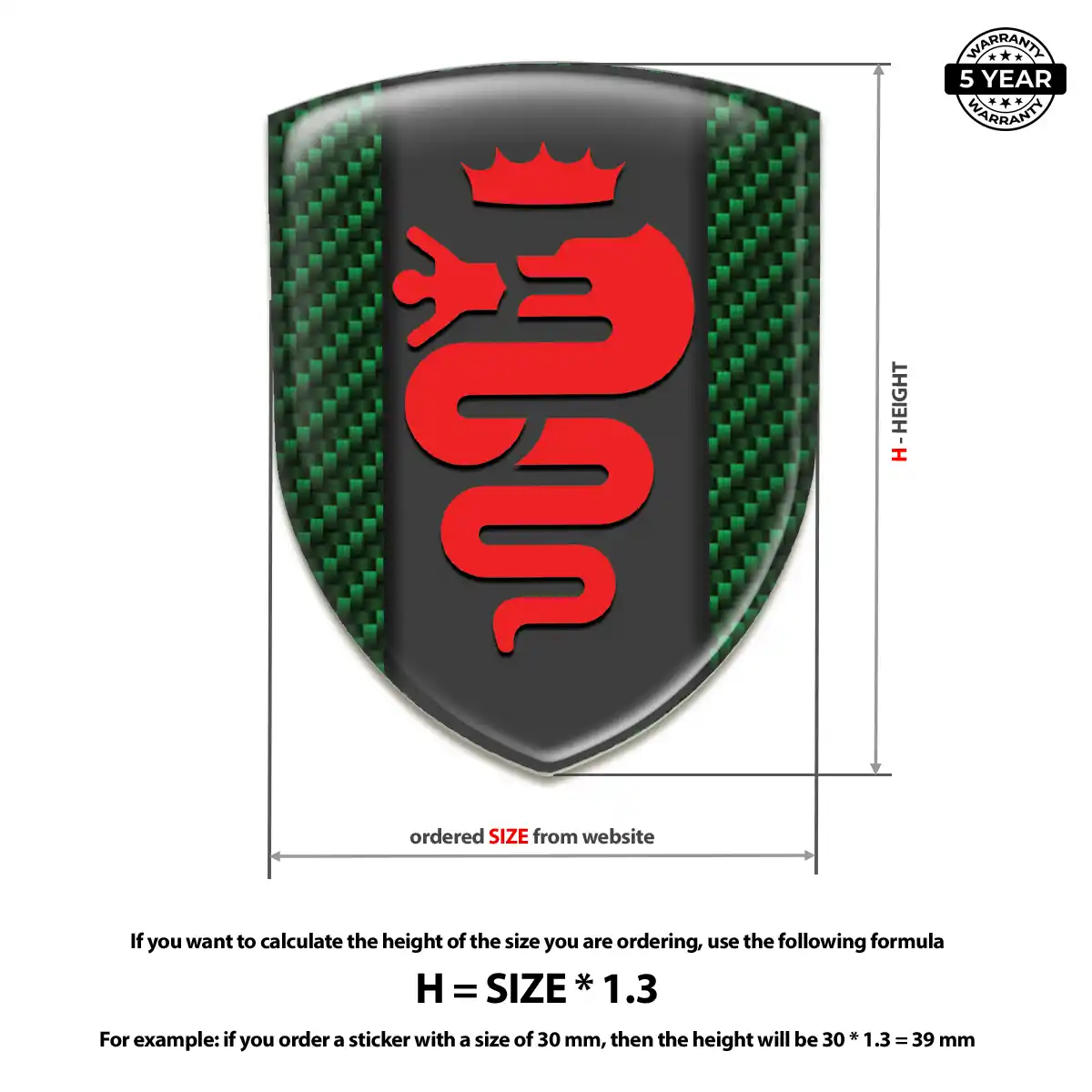 Alfa Romeo Epoxy Domed Sticker Sleek Style