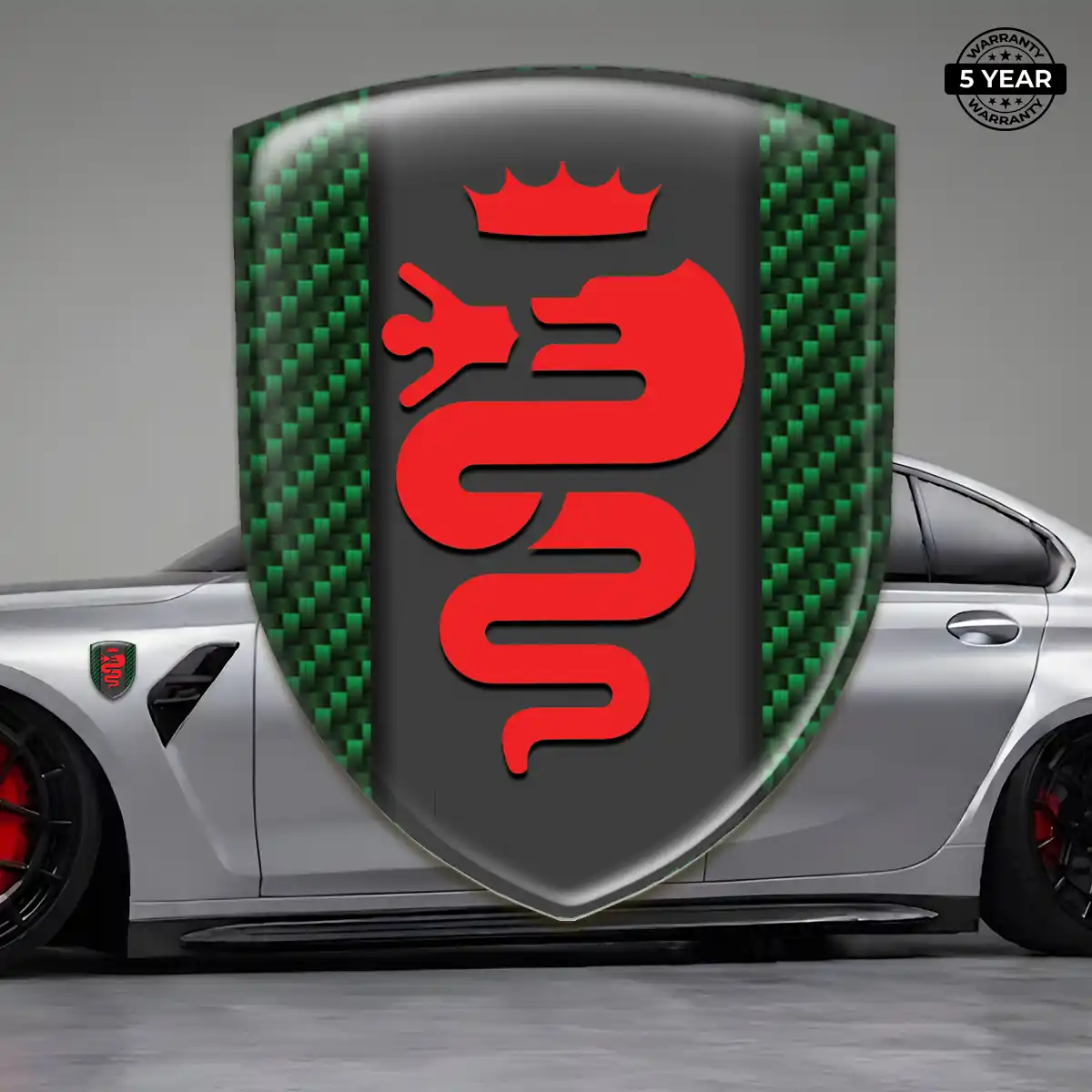 Alfa Romeo Epoxy Domed Sticker Sleek Style
