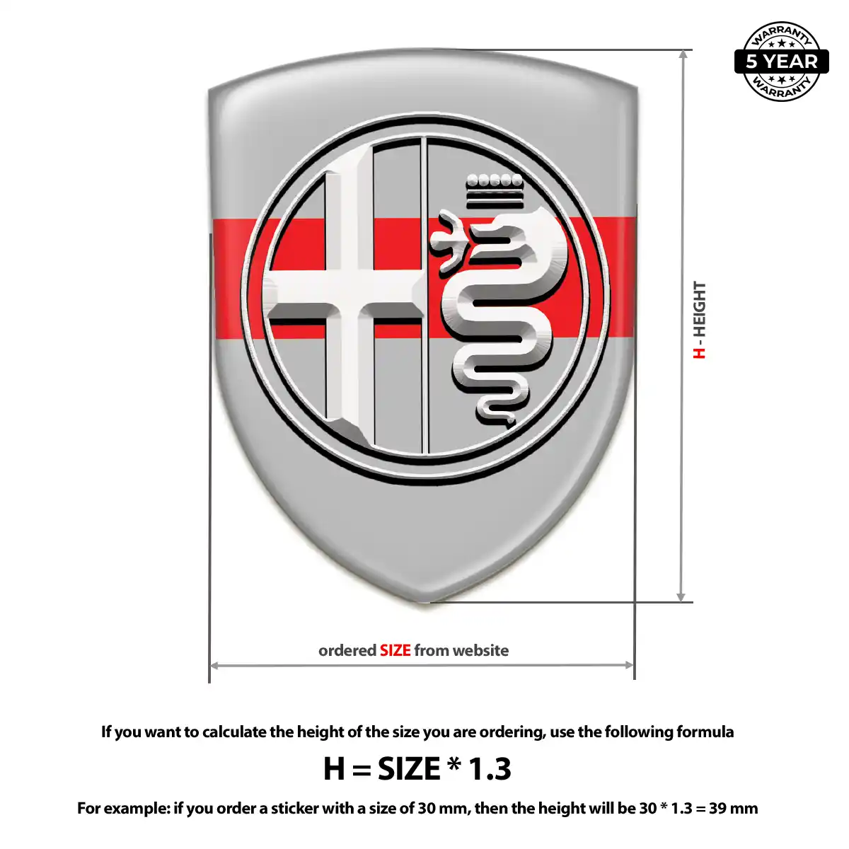 Alfa Romeo Epoxy Domed Sticker Superior Craft