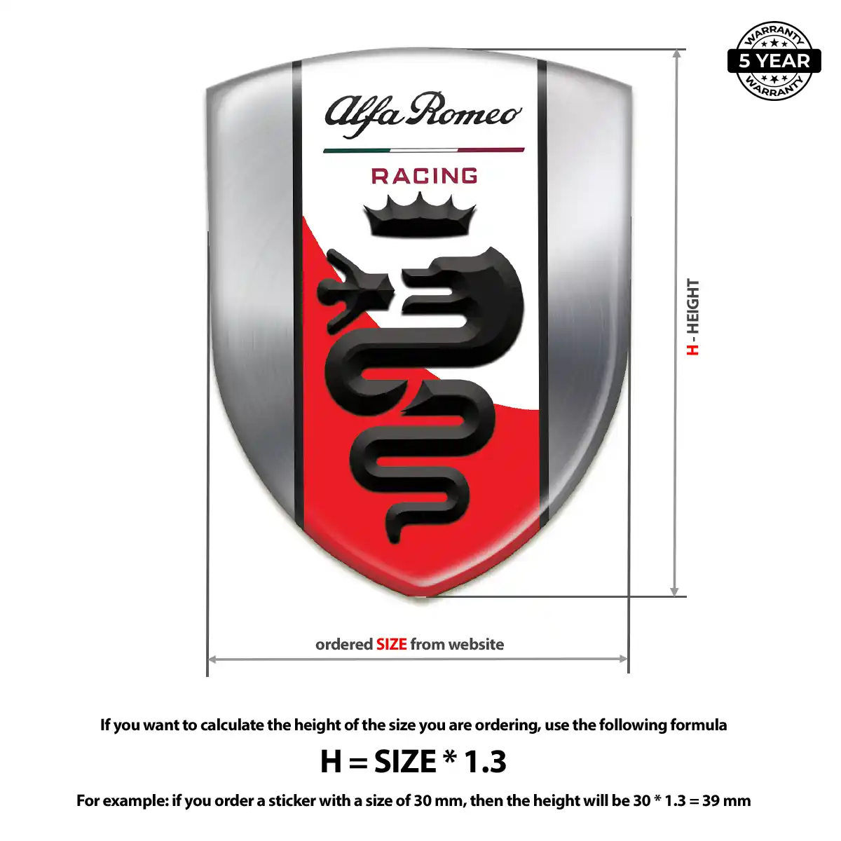 Alfa Romeo Gel Badge Sticker Prestige Line