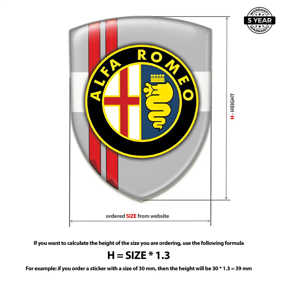 Alfa Romeo Gel Badge Sticker Superior Craft