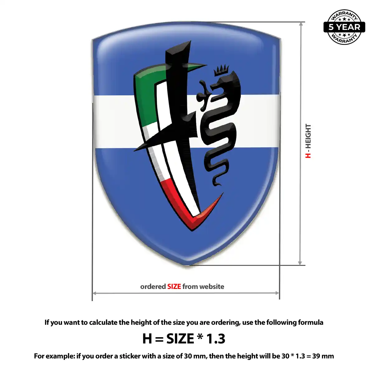 Alfa Romeo Gel Emblem Sticker Elite Finish