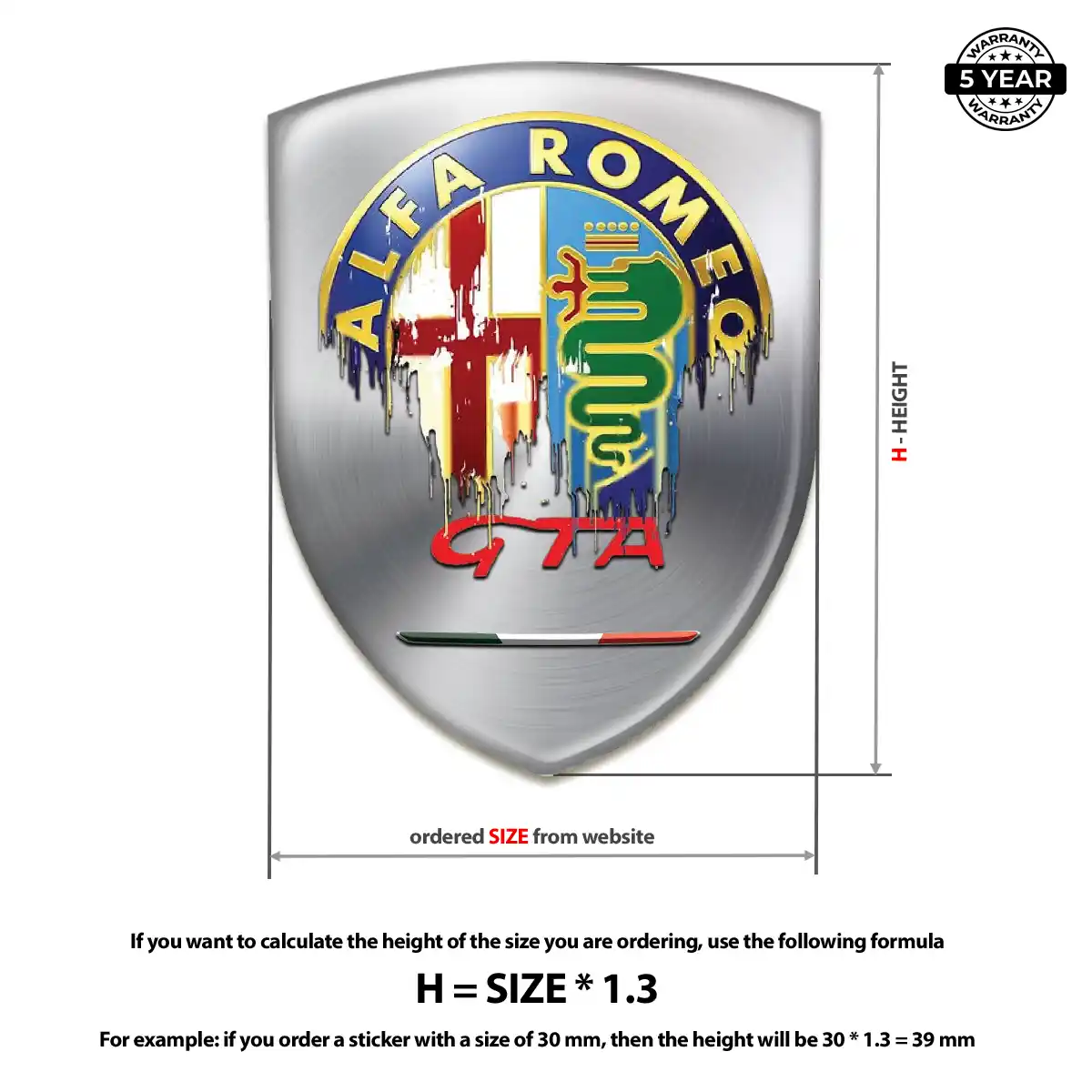 Alfa Romeo Gel Emblem Sticker Prestige Line