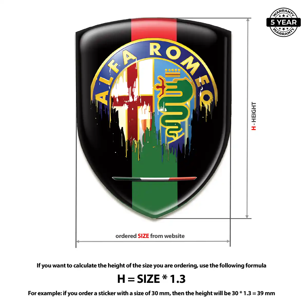 Alfa Romeo Gel Emblem Sticker Prime Quality
