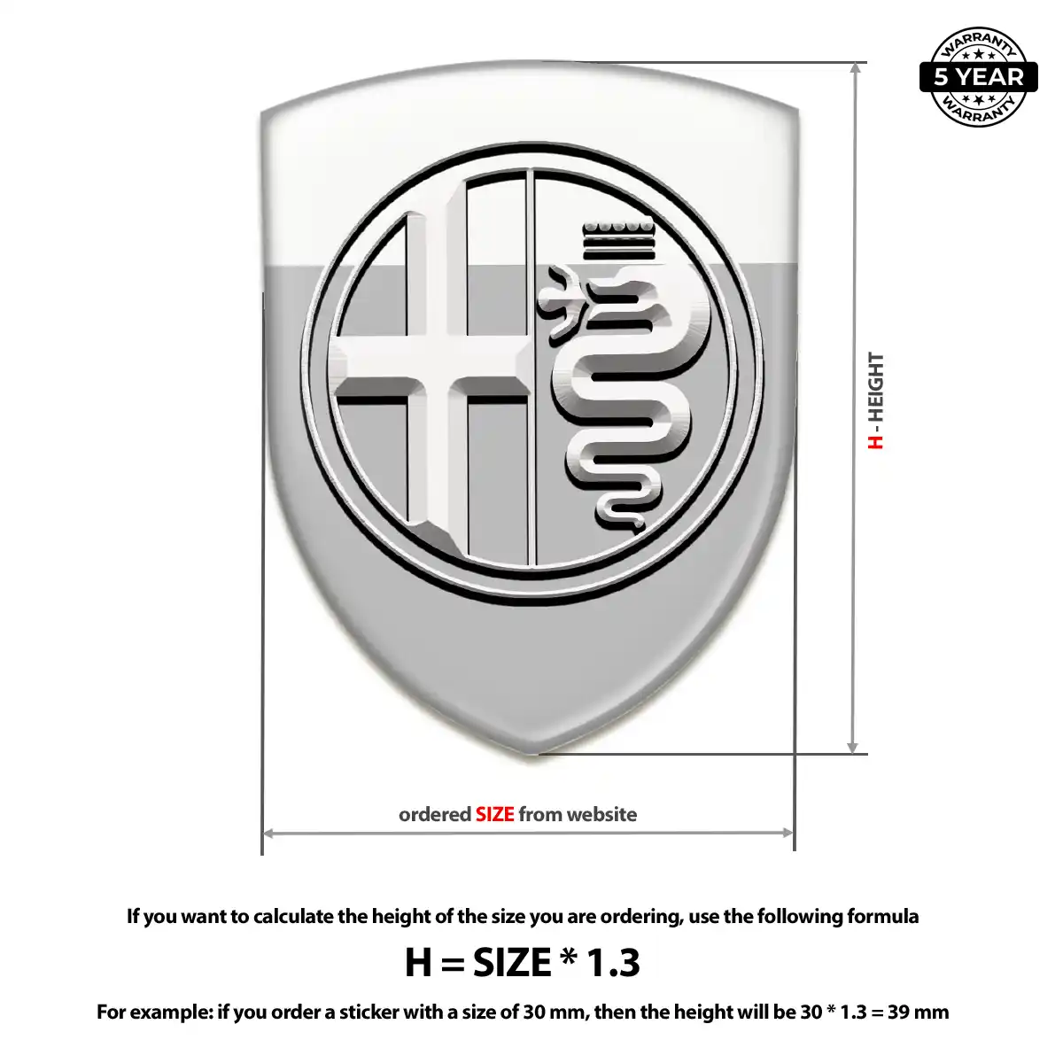 Alfa Romeo Gel Emblem Sticker Sleek Style