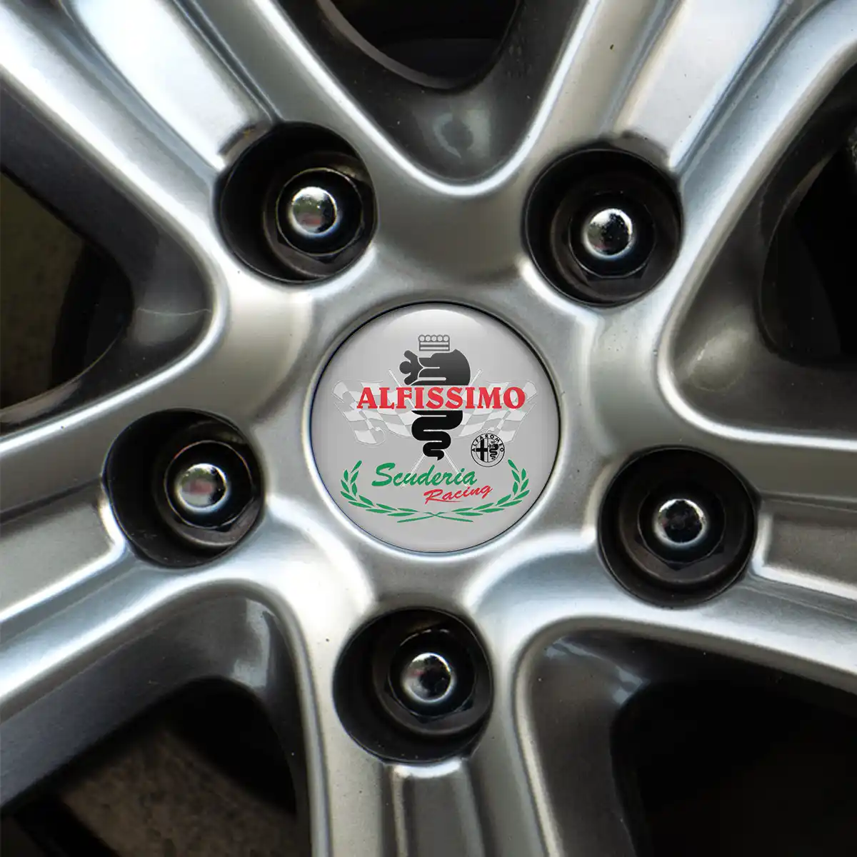 Alfa Romeo Logo Silicone Badge Self-Adhesive High Quality