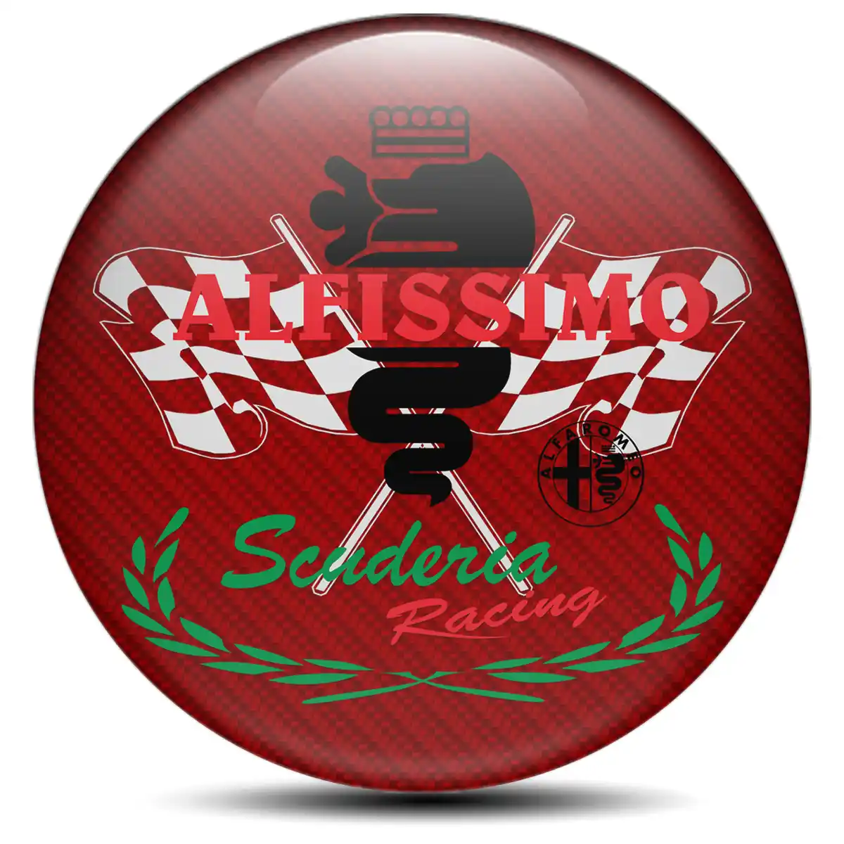 Alfa Romeo Logo Silicone Emblem Self-Adhesive Premium Edition