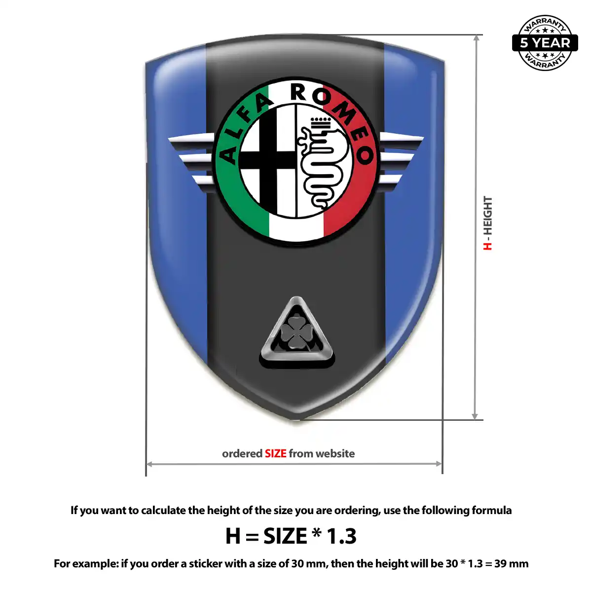 Alfa Romeo Polyurethane Domed Sticker Deluxe Edition