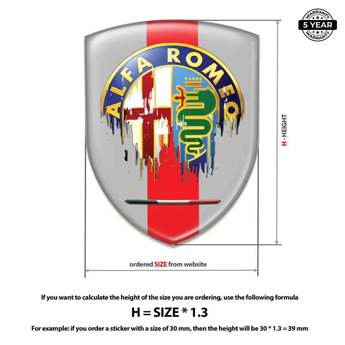 Alfa Romeo Polyurethane Domed Sticker Elite Finish