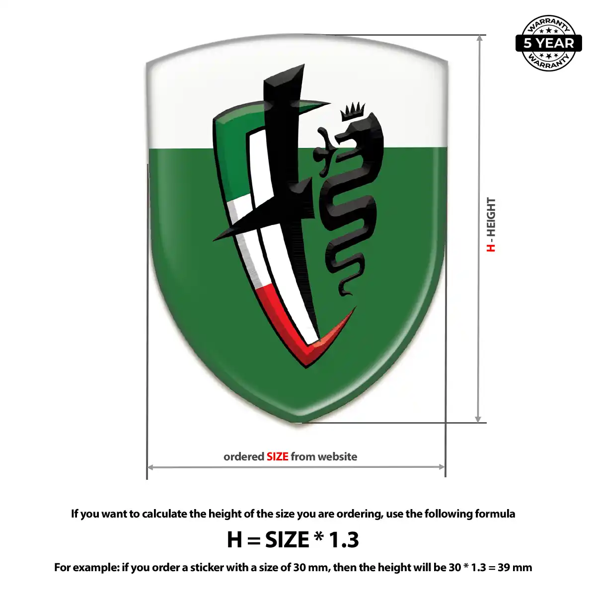 Alfa Romeo Polyurethane Domed Sticker Prestige Line