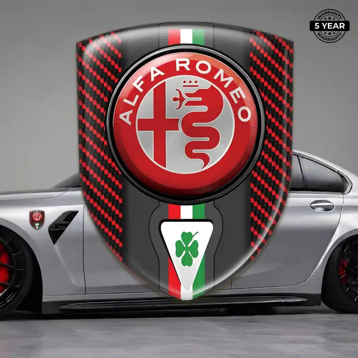 Alfa Romeo Polyurethane Domed Sticker Prime Quality