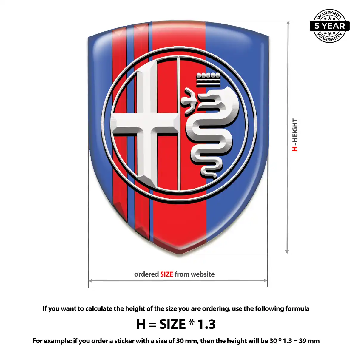 Alfa Romeo Polyurethane Domed Sticker Refined Design
