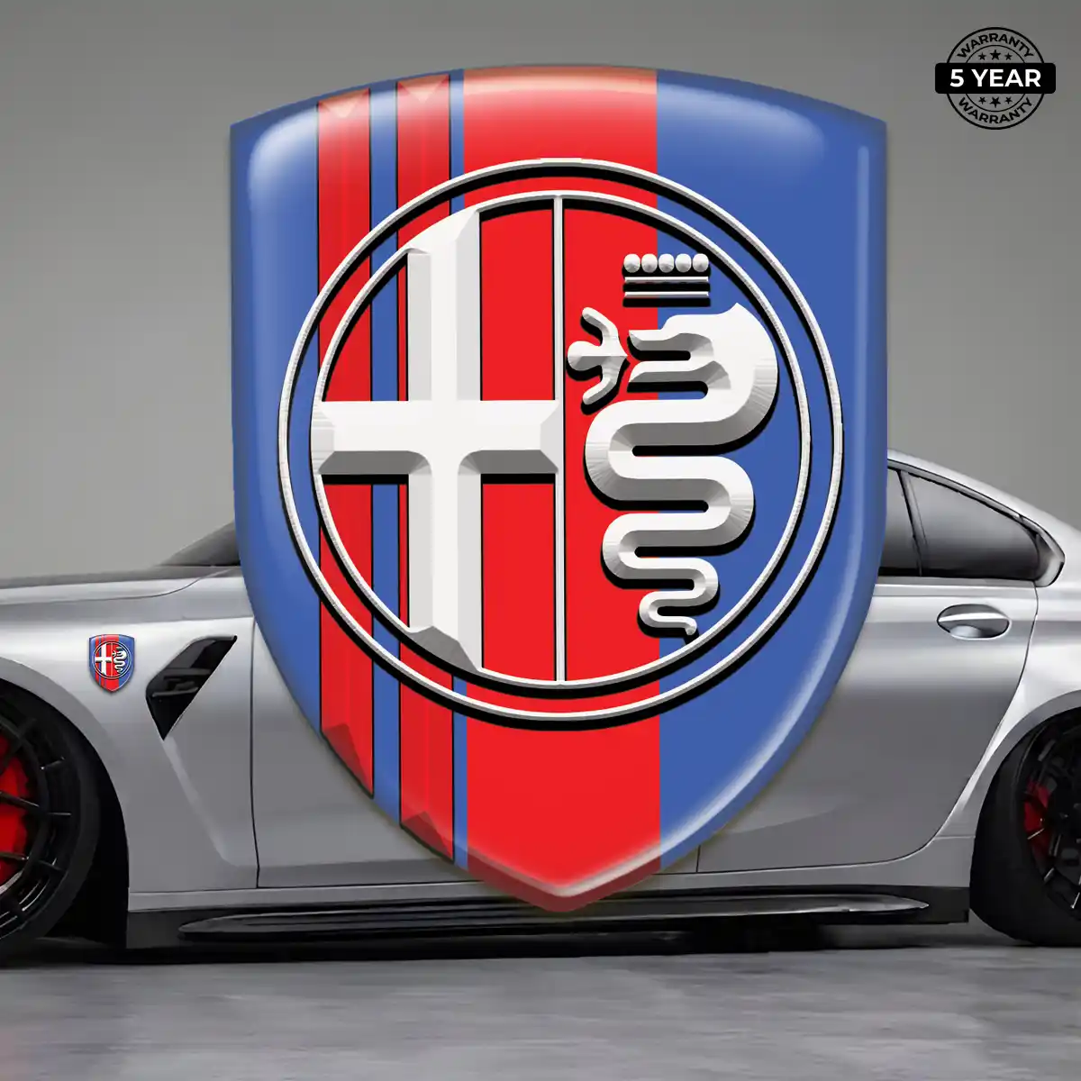 Alfa Romeo Polyurethane Domed Sticker Refined Design