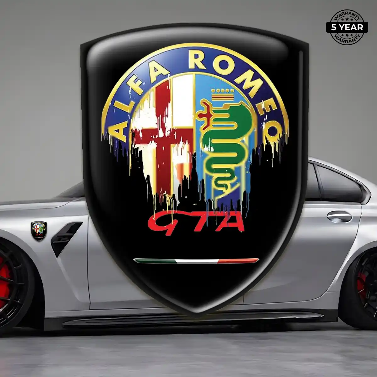 Alfa Romeo Polyurethane Domed Sticker Sleek Style