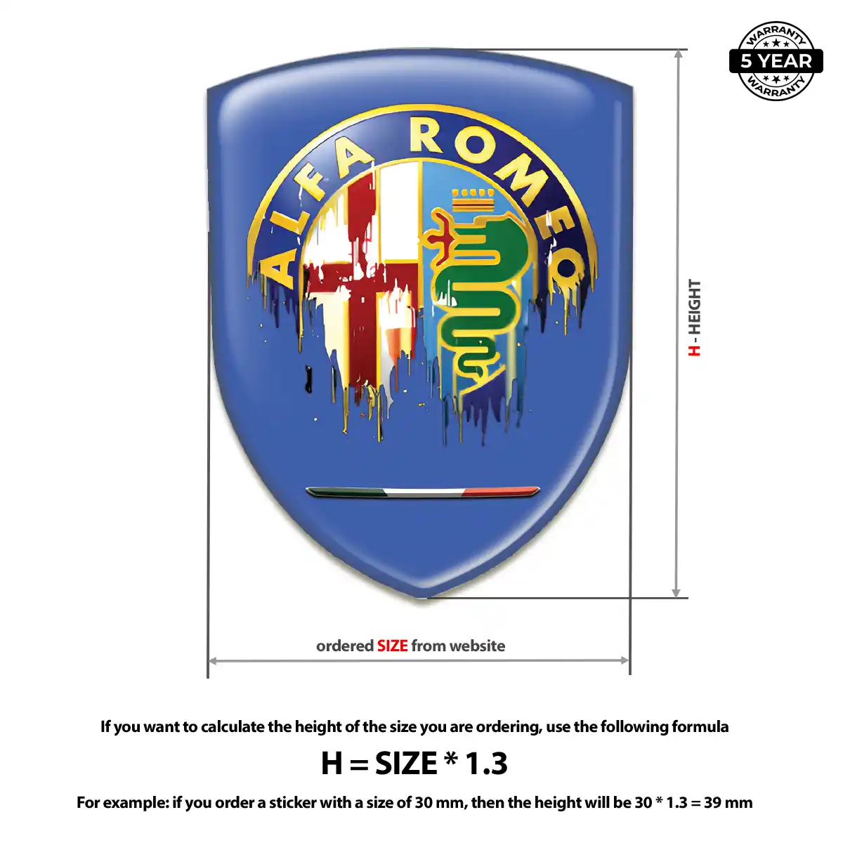 Alfa Romeo Polyurethane Domed Sticker Superior Craft
